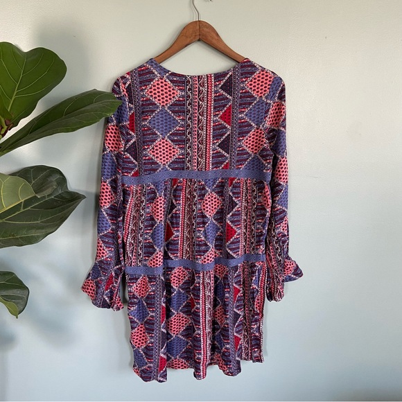 NWT Roxy Boho long sleeved patchwork dress - Picture 2 of 4